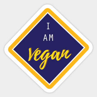 I am vegan blue badge Sticker